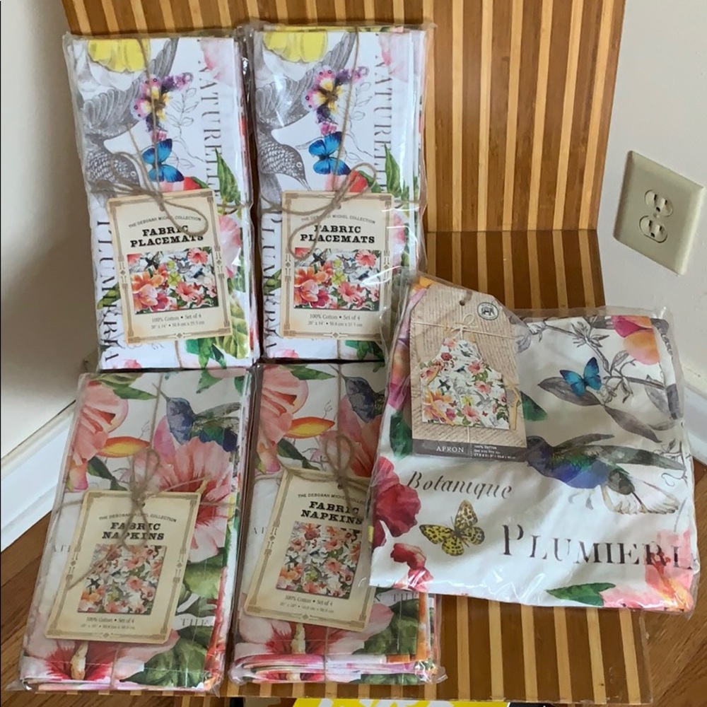 Deborah Michel Collection Floral Linen Dining Set